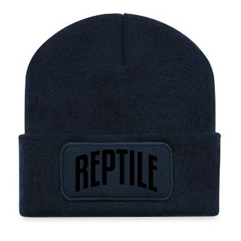 reptile stylish arched text logo copy - Recycled Patch Beanie - french navy - Front