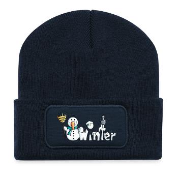 Happy Winter - Recycelte Patch Beanie - French Navy - Vorne