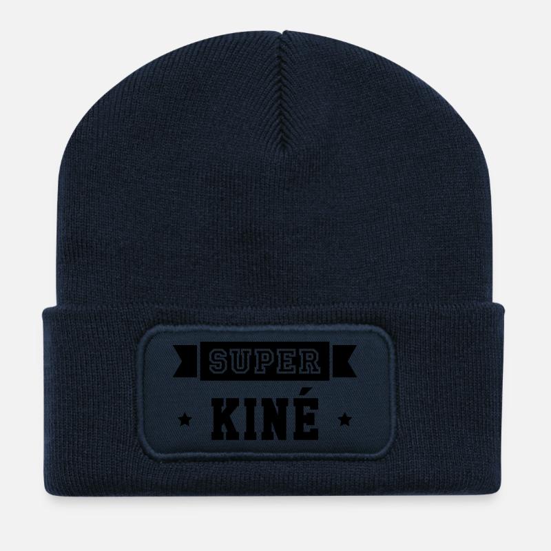 Kiné / Kinesitherapeute / Kinésithérapie / Masseur - Beanie recyclé à patch - bleu marine