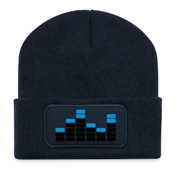 musik - Recycelte Patch Beanie - French Navy - Vorne