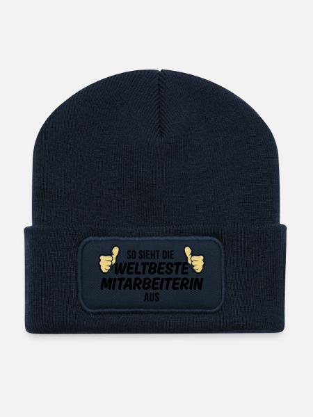 die weltbeste mitarbeiterin - Recycelte Patch Beanie - French Navy