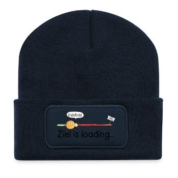 Ziel is loading - Schnecke - Cartoon - Geschenk - Recycelte Patch Beanie - French Navy - Vorne