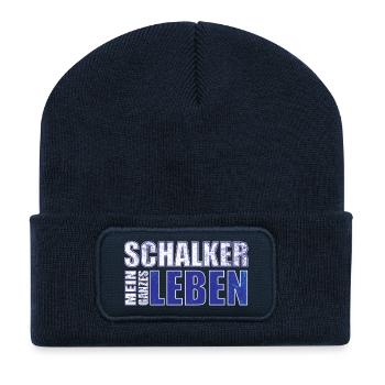 Schalker mein ganzes Leben - Recycelte Patch Beanie - French Navy - Vorne