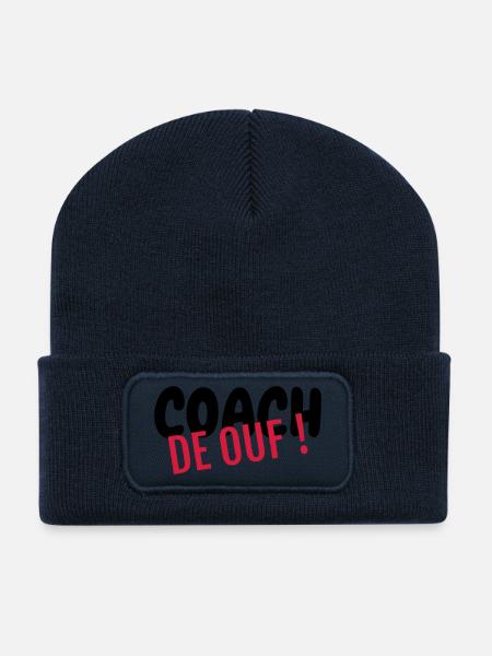 Coach / Coaching / Entraineur / Sport - Beanie recyclé à patch - bleu marine