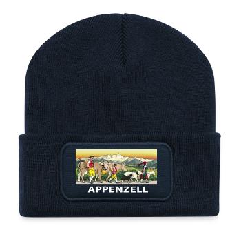 appenzeller_shirt schweiz, switzerland, swiss - Recycled Patch Beanie - french navy - Front