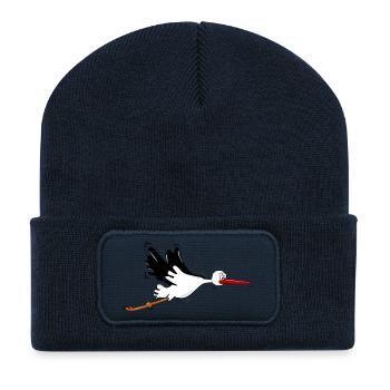 Tier Storch Elsass - Recycelte Patch Beanie - French Navy - Vorne