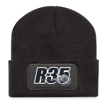 R35 - Beanie recyclé à patch - charbon - Devant