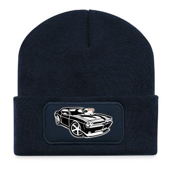 Pure muscle car power! - Recycled Patch Beanie - french navy - Front