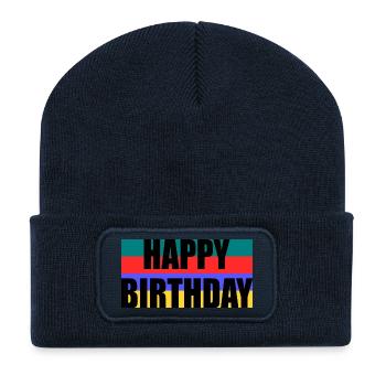 JAHRESTAG. ALLES GUTE ZUM GEBURTSTAG!. ALLES GUTE ZUM GEBURTSTAG!. - Recycelte Patch Beanie - French Navy - Vorne
