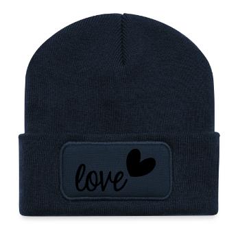 LOVE. VALENTINE'S DAY. BACHELORETTE PARTY. I LOVE YOU. I LOVE YOU. - Recycled Patch Beanie - french navy - Front