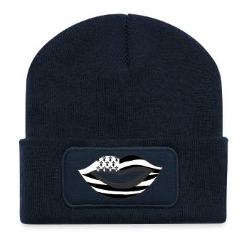 Bouche Breizh avec Gwenn Ha Du Bisous de Bretagne - Beanie recyclé à patch - bleu marine - Devant