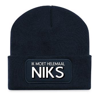 Ich mache überhaupt nichts! Freiheit! * - Recycelte Patch Beanie - French Navy - Vorne