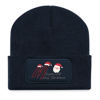Joyeux Noël - Beanie recyclé à patch - bleu marine - Devant