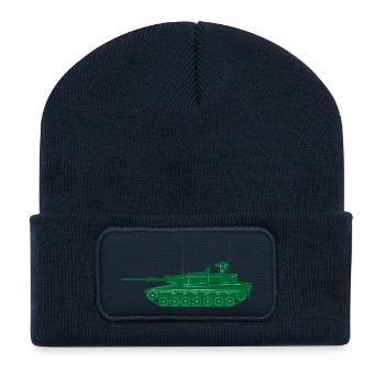 Military tank green - Recycled Patch Beanie - french navy - Front