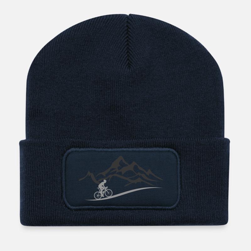 Fahrrad Mountainbike Berge MTB Berg - Recycelte Patch Beanie - French Navy