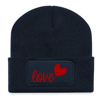 HEART. SAINT VALENTINE. bachelorette party. I LOVE YOU. I LOVE YOU - Recycled Patch Beanie - french navy - Front