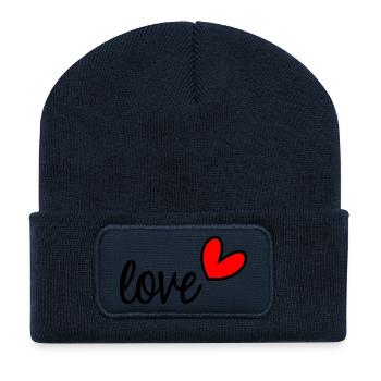 VALENTINSTAG. Junggesellinnenabschied. ICH LIEBE DICH. ICH LIEBE DICH. LIEBE - Recycelte Patch Beanie - French Navy - Vorne