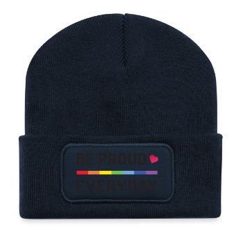 LGBT Pride Month - Sei jeden Tag stolz - Recycelte Patch Beanie - French Navy - Vorne