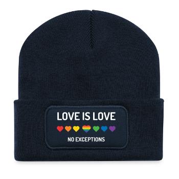 LGBT Pride Month - Love is love. No Exceptions. - Recycled Patch Beanie - french navy - Front