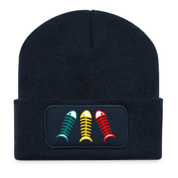 SARDINE. FISH. APRIL FOOLS. EASTER. SEA - Recycled Patch Beanie - french navy - Front