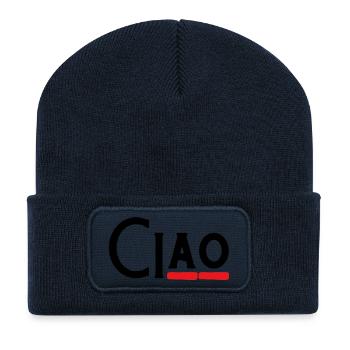 Ciao - Hey - Hallo - Hi - Na? - Bye - Recycelte Patch Beanie - French Navy - Vorne