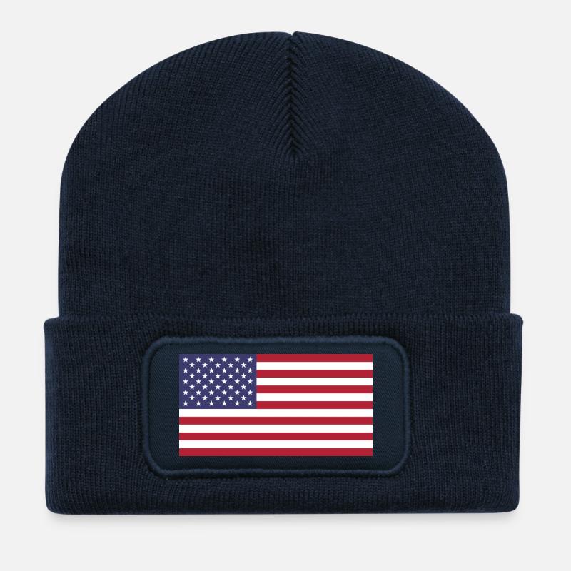 USA - Recycelte Patch Beanie - French Navy