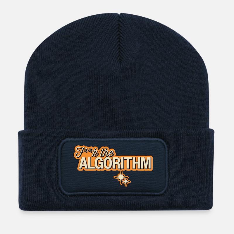 Fk the Algorithm – Digitale Rebellion - Recycelte Patch Beanie - French Navy