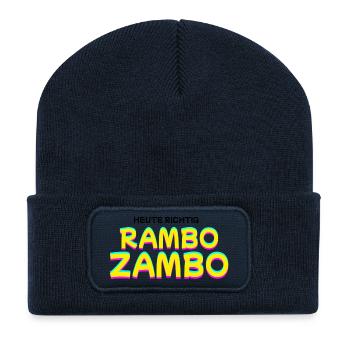 Aujourd’hui : RAMBO ZAMBO - Beanie recyclé à patch - bleu marine - Devant
