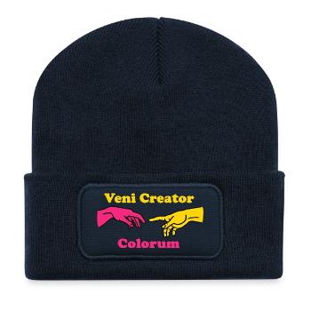 Veni Creator Colorum - Recycelte Patch Beanie - French Navy - Vorne