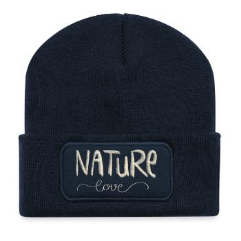 Nature love - Recycelte Patch Beanie - French Navy - Vorne