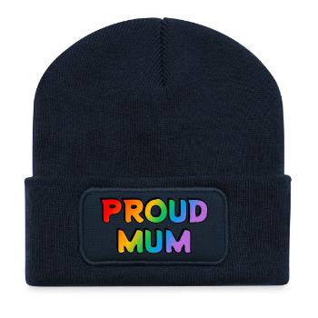 Stolze Mama - Recycelte Patch Beanie - French Navy - Vorne