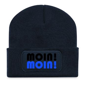 Moin Spruch - Recycelte Patch Beanie - French Navy - Vorne