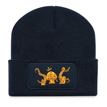 Pieuvre Pieuvre Roi des calmars - Beanie recyclé à patch - bleu marine - Devant