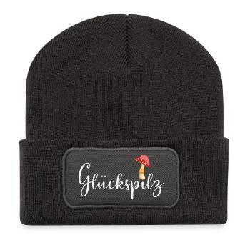 Lucky devil - Recycled Patch Beanie - dark grey - Front