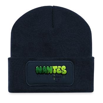 Nantes Graffiti Kunst Design - Recycelte Patch Beanie - French Navy - Vorne