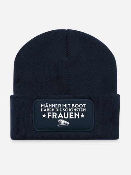 Männer mit Boot haben die schönsten Frauen - Recycelte Patch Beanie - French Navy