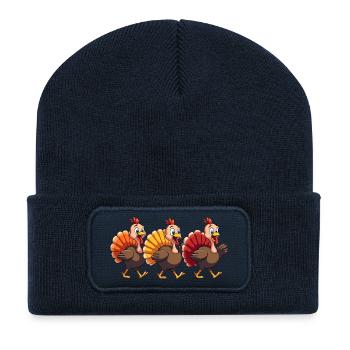 Thanksgiving Truthahn Baby - Recycelte Patch Beanie - French Navy - Vorne