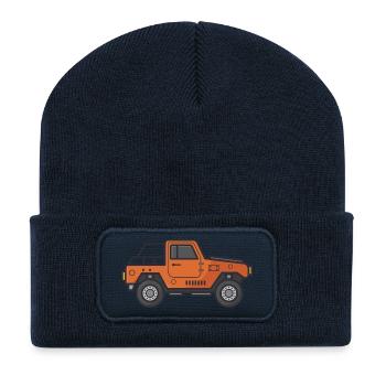 Dessin animé Jeep - Beanie recyclé à patch - bleu marine - Devant