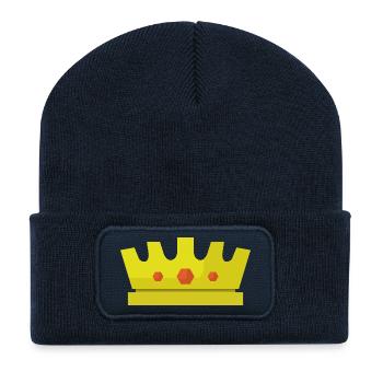 Couronne - Beanie recyclé à patch - bleu marine - Devant