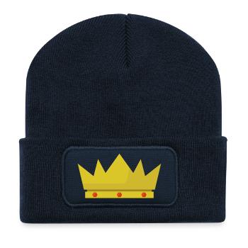 Couronne - Beanie recyclé à patch - bleu marine - Devant