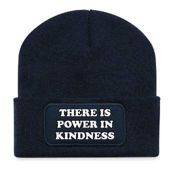 There Is Power In Kindness Bold Print - Recycled Patch Beanie - french navy - Front