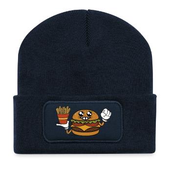 Burger Hero with French Fries - Recycled Patch Beanie - french navy - Front