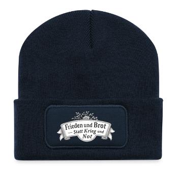 Peace and bread instead of war and hardship - Recycled Patch Beanie - french navy - Front