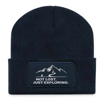 Hiking Mountains Trekking Hikers Outdoor Nature Forest - Recycled Patch Beanie - french navy - Front