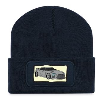 Sportwagen Neon Silhouette - Recycelte Patch Beanie - French Navy - Vorne