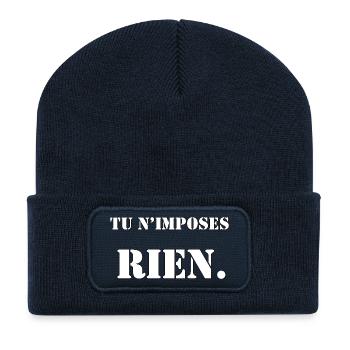 YOU DON'T IMPOSE ANYTHING. - Recycled Patch Beanie - french navy - Front