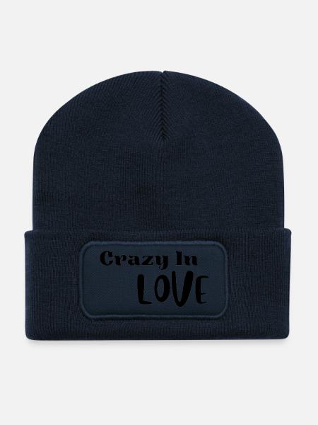 Funny Valentine Love Shirt - Recycled Patch Beanie - french navy