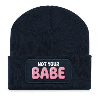 Not Your Babe - Police à bulle statement - Beanie recyclé à patch - bleu marine - Devant