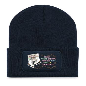 Eiskunstlauf Kassette 90er Nostalgie - Recycelte Patch Beanie - French Navy - Vorne