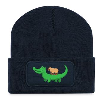 Capibara Capybara - Recycelte Patch Beanie - French Navy - Vorne